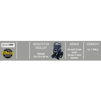 BagBoy TRI SWIVEL 2.0 Ultra Compact Deluxe Swivel Wheel Black / Black accent