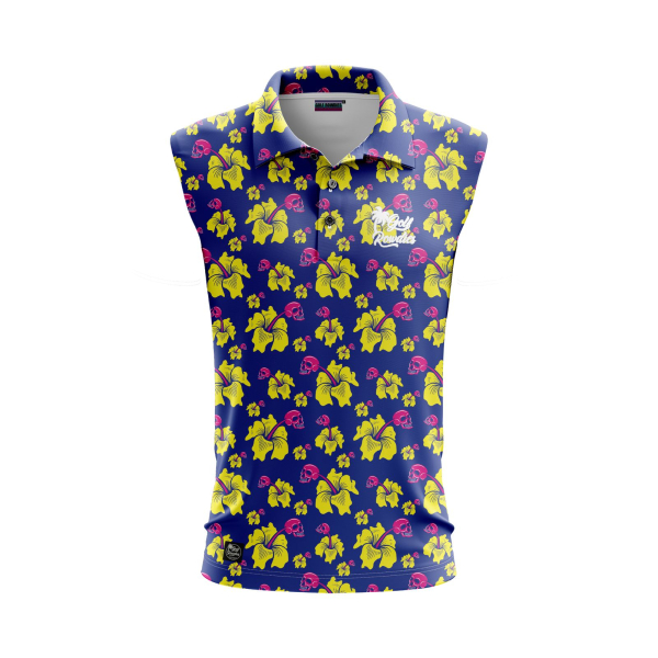 Golf Rowdies Frauen Polo-Shirt "Flower Skull" , sleeveless