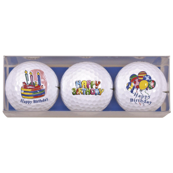 Sportiques 3 Golfbälle Happy Birthday - Golfgeschenk...