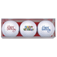 Sportiques 3 Golfb&auml;lle Happy Birthday - Golfgeschenk...