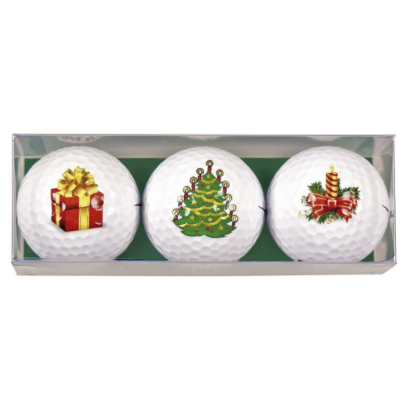 Sportiques 3 Weihnachts-Golfb&auml;lle mit verschiedenen...