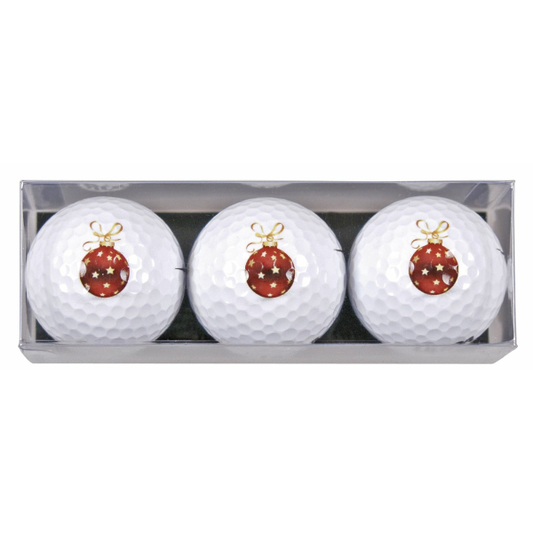 Sportiques 3 Weihnachts-Golfbälle mit verschiedenen Motiven