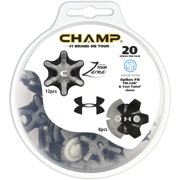 Champ Champ Zarma Spikes, 20 Stück, Schwarz/Silber,20 Stück