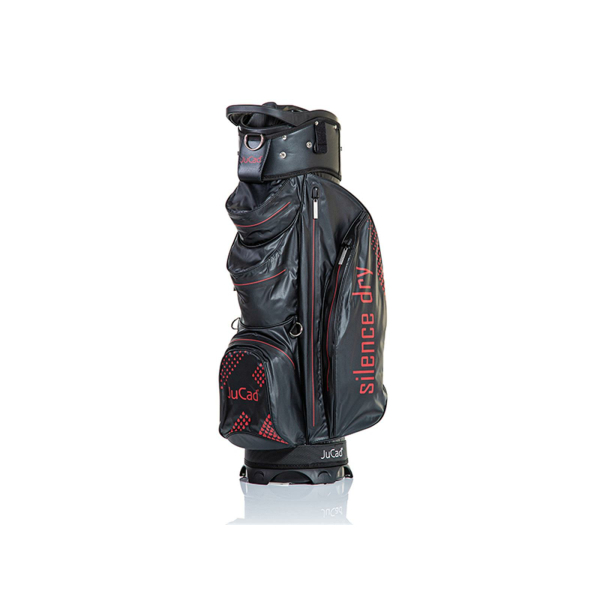 JuCad Bag Silence Dry Wasserdichtes Bag mit Klicksystem Golf Cartbag schwarz-rot