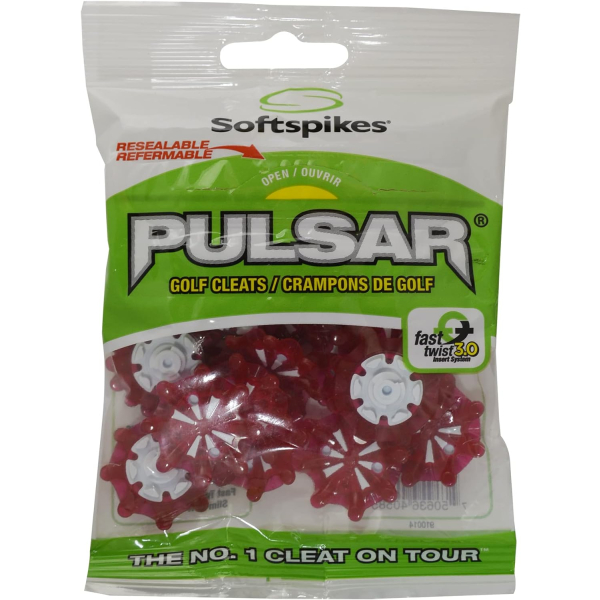 Softspikes Pulsar Golf Spikes (Fast Twist® 3.0) | Cherry/White 18 Stück