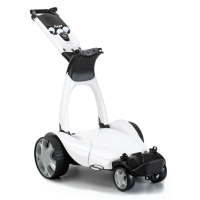 Stewart Golf E-Trolley X10 Follow Golftrolley Neuste Generation Wei&szlig; 30 AH (36 Loch)