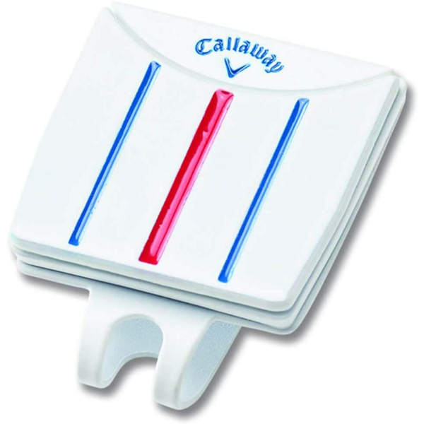 Callaway Unisex-Erwachsene Golf Triple Track Hutclip und Marker, White/Blue/Red, Einheitsgröße