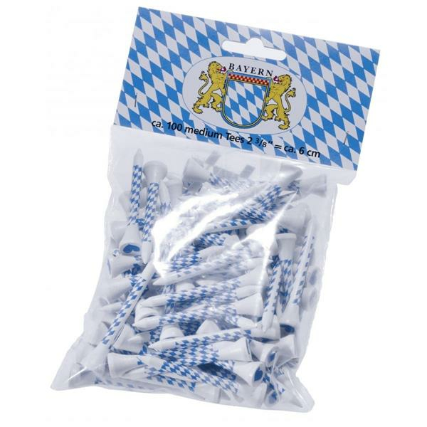 Bayern Tees 60mm, weiß-blau, ca. 100 Stück