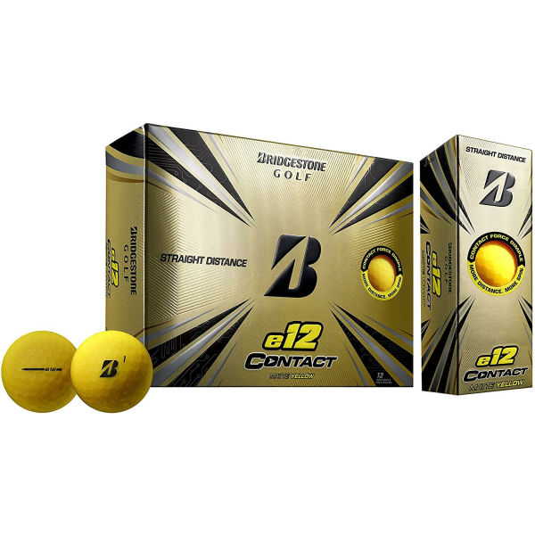 Bridgestone Golf e12 CONTACT Golfball, gelb 12 Stück