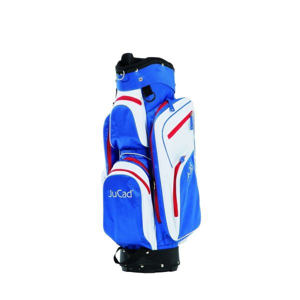 JuCad Bag Junior I Kinderbag I Golfbag I Schirmhalterung I 8-fache Schl&auml;gereinteilung I Farbe blau-wei&szlig;-rot