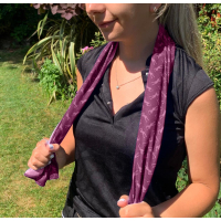 Lady Golfer Golf Towel / Golf Cool Scarf - Purple