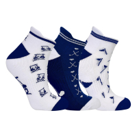 3 Pair Pack Of Navy Ladies Golf Socks