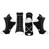 3 Pair Pack Of Black And White Ladies Golf Socks