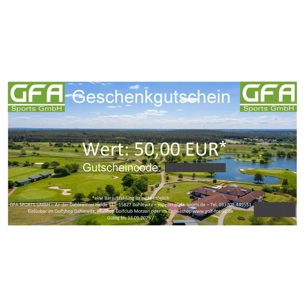 Geschenkgutscheine Golf online bestellen