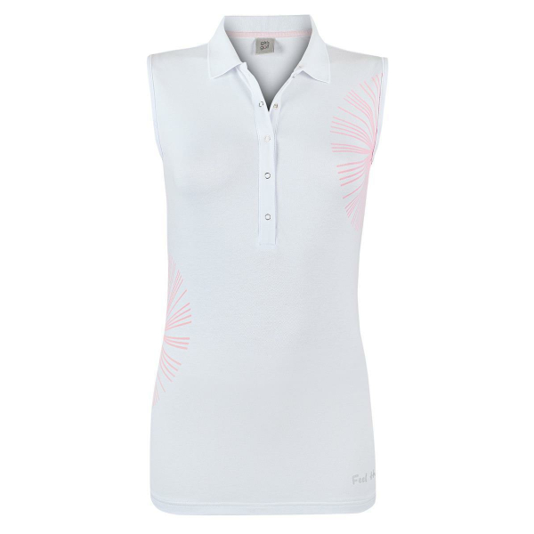 girls golf ärmelloses elegantes Polo in weiß  - polo 1/2 sleeve PUFF FLOWER ROSE